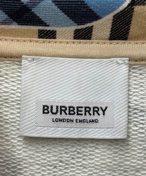BURBERRY（バーバリー）BURBERRY (バーバリー) ロゴチェックプルオーバーパーカー ブルー×ベージュ サイズ:Ｍの古着・服飾アイテム