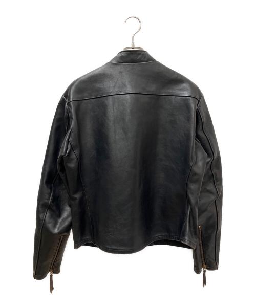 HARLEY-DAVIDSON（ハーレーダビッドソン）HARLEY-DAVIDSON (ハーレーダビッドソン) THE REAL McCOY'S (ザ・リアルマッコイズ) シングルライダースジャケット ブラック サイズ:Ｍの古着・服飾アイテム