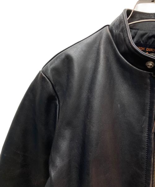 HARLEY-DAVIDSON（ハーレーダビッドソン）HARLEY-DAVIDSON (ハーレーダビッドソン) THE REAL McCOY'S (ザ・リアルマッコイズ) シングルライダースジャケット ブラック サイズ:Ｍの古着・服飾アイテム