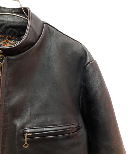 HARLEY-DAVIDSON（ハーレーダビッドソン）HARLEY-DAVIDSON (ハーレーダビッドソン) THE REAL McCOY'S (ザ・リアルマッコイズ) シングルライダースジャケット ブラック サイズ:Ｍの古着・服飾アイテム