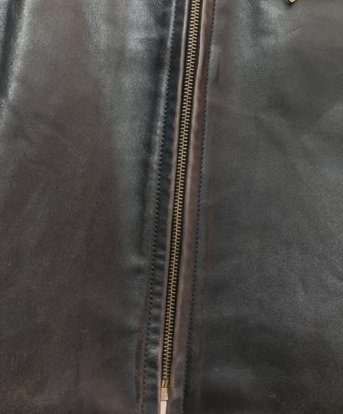 HARLEY-DAVIDSON（ハーレーダビッドソン）HARLEY-DAVIDSON (ハーレーダビッドソン) THE REAL McCOY'S (ザ・リアルマッコイズ) シングルライダースジャケット ブラック サイズ:Ｍの古着・服飾アイテム