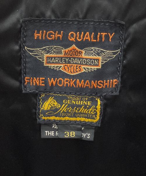 HARLEY-DAVIDSON（ハーレーダビッドソン）HARLEY-DAVIDSON (ハーレーダビッドソン) THE REAL McCOY'S (ザ・リアルマッコイズ) シングルライダースジャケット ブラック サイズ:Ｍの古着・服飾アイテム