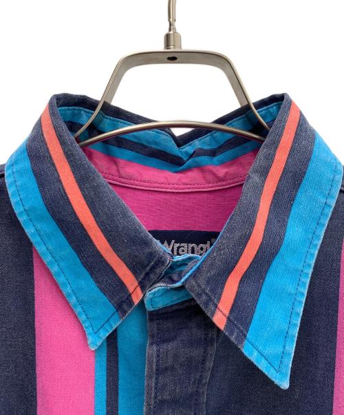 Wrangler（ラングラー）Wrangler (ラングラー) 80’ｓウエスタンシャツ ブルー×パープル×ネイビー サイズ:XLの古着・服飾アイテム
