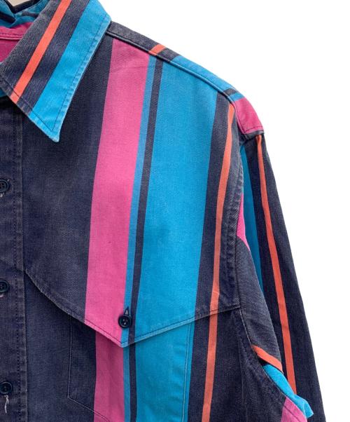 Wrangler（ラングラー）Wrangler (ラングラー) 80’ｓウエスタンシャツ ブルー×パープル×ネイビー サイズ:XLの古着・服飾アイテム