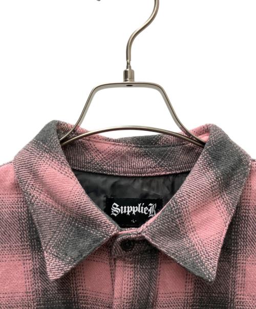 SUPPLIER（サプライヤー）SUPPLIER (サプライヤー) ネルシャツ ブラック×ピンク サイズ:Lの古着・服飾アイテム