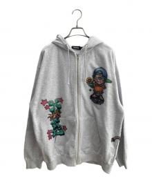 X-LARGE（エクストララージ）の古着「X-LARGE(エクストララージ)PAINTING ZIP-UPジップパーカー」｜グレー
