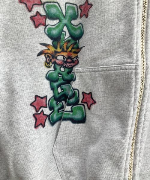 X-LARGE（エクストララージ）X-LARGE (エクストララージ) X-LARGE(エクストララージ)PAINTING ZIP-UPジップパーカー グレー サイズ:Lの古着・服飾アイテム