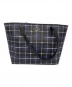 Kate Spadeケイトスペード）の古着「KATE SPADE(ケイトスペード) PXRU7133 042 HAWTHORNE LANE PLAID SMALL RYAN トートバッグ」｜ネイビー