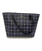 Kate Spadeケイトスペード）の古着「KATE SPADE(ケイトスペード) PXRU7133 042 HAWTHORNE LANE PLAID SMALL RYAN トートバッグ」｜ネイビー