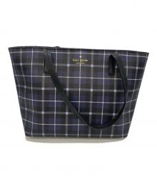 Kate Spade（ケイトスペード）の古着「KATE SPADE(ケイトスペード) PXRU7133 042 HAWTHORNE LANE PLAID SMALL RYAN トートバッグ」｜ネイビー