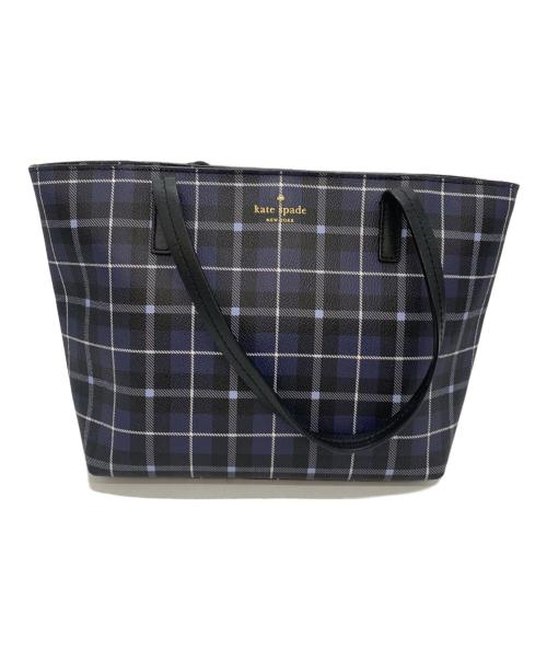 Kate Spade（ケイトスペード）Kate Spade (ケイトスペード) KATE SPADE(ケイトスペード) PXRU7133 042 HAWTHORNE LANE PLAID SMALL RYAN トートバッグ ネイビーの古着・服飾アイテム