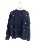 POLO RALPH LAURENポロ・ラルフローレン）の古着「クルーネックスウェット」｜ネイビー