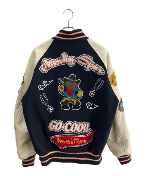 悟空本舗（ゴクウホンポ）悟空本舗 (ゴクウホンポ) スタジャン ホワイト×ネイビー サイズ:Lの古着・服飾アイテム