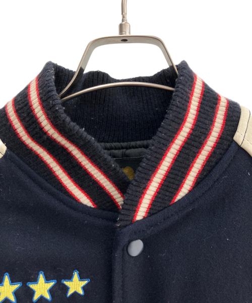 悟空本舗（ゴクウホンポ）悟空本舗 (ゴクウホンポ) スタジャン ホワイト×ネイビー サイズ:Lの古着・服飾アイテム