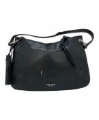 COACHコーチ）の古着「レザーショルダーバッグ」｜ブラック