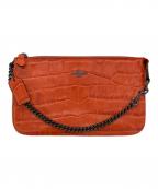 COACHコーチ）の古着「クロコ型チェーンハンドバッグ」｜レッド