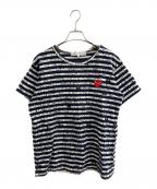 PLAY COMME des GARCONSプレイコムデギャルソン）の古着「半袖カットソー」｜ネイビー×ホワイト