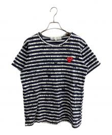 PLAY COMME des GARCONS（プレイコムデギャルソン）の古着「半袖カットソー」｜ネイビー×ホワイト