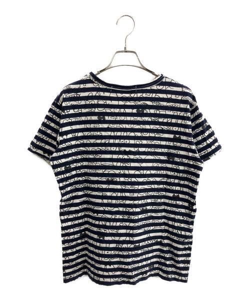PLAY COMME des GARCONS（プレイコムデギャルソン）PLAY COMME des GARCONS (プレイコムデギャルソン) 半袖カットソー ネイビー×ホワイト サイズ:Ｍの古着・服飾アイテム