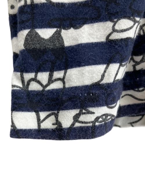 PLAY COMME des GARCONS（プレイコムデギャルソン）PLAY COMME des GARCONS (プレイコムデギャルソン) 半袖カットソー ネイビー×ホワイト サイズ:Ｍの古着・服飾アイテム