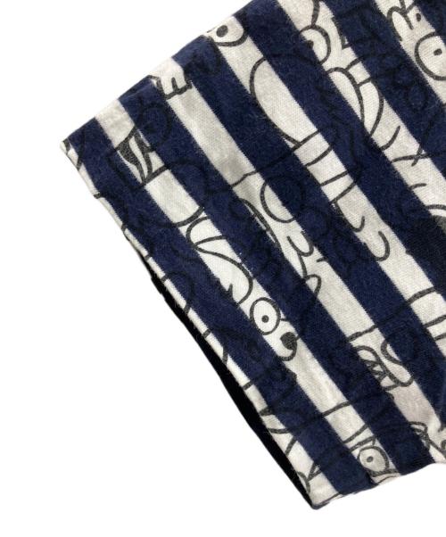 PLAY COMME des GARCONS（プレイコムデギャルソン）PLAY COMME des GARCONS (プレイコムデギャルソン) 半袖カットソー ネイビー×ホワイト サイズ:Ｍの古着・服飾アイテム