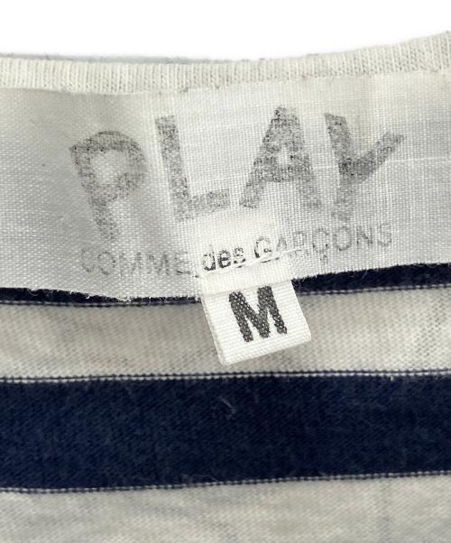 PLAY COMME des GARCONS（プレイコムデギャルソン）PLAY COMME des GARCONS (プレイコムデギャルソン) 半袖カットソー ネイビー×ホワイト サイズ:Ｍの古着・服飾アイテム