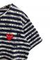 中古・古着 PLAY COMME des GARCONS (プレイコムデギャルソン) 半袖カットソー ネイビー×ホワイト サイズ:Ｍ：9000円