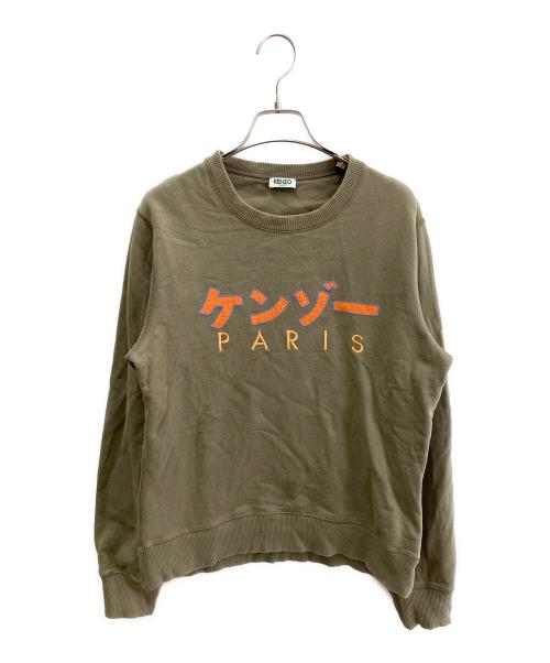 KENZO（ケンゾー）KENZO (ケンゾー) カタカナロゴ刺繍スウェット カーキ サイズ:Ｍの古着・服飾アイテム