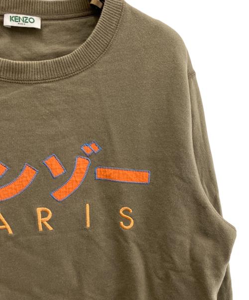 KENZO（ケンゾー）KENZO (ケンゾー) カタカナロゴ刺繍スウェット カーキ サイズ:Ｍの古着・服飾アイテム