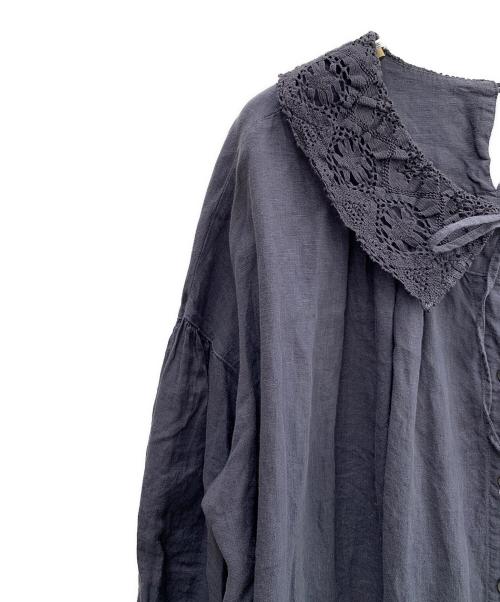 nest Robe（ネストローブ）nest Robe (ネストローブ) レースカラー2wayスモックワンピース グレー サイズ:FREEの古着・服飾アイテム