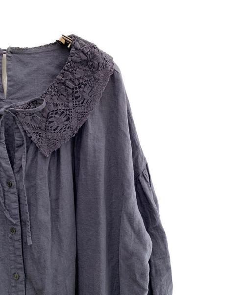nest Robe（ネストローブ）nest Robe (ネストローブ) レースカラー2wayスモックワンピース グレー サイズ:FREEの古着・服飾アイテム