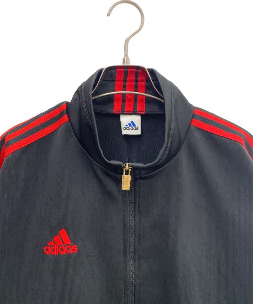 adidas（アディダス）adidas (アディダス) 90’sトラックジャケット ブラック×レッド サイズ:Lの古着・服飾アイテム