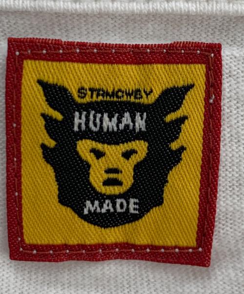HUMAN MADE（ヒューマンメイド）HUMAN MADE (ヒューマンメイド) 長袖カットソー ホワイト×レッド サイズ:Ｍの古着・服飾アイテム