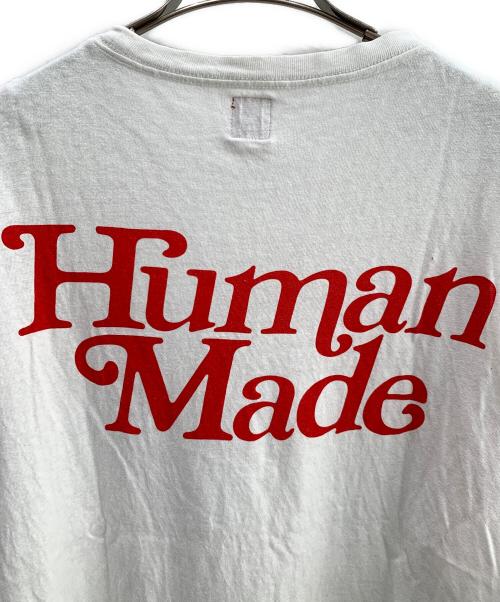 HUMAN MADE（ヒューマンメイド）HUMAN MADE (ヒューマンメイド) 長袖カットソー ホワイト×レッド サイズ:Ｍの古着・服飾アイテム