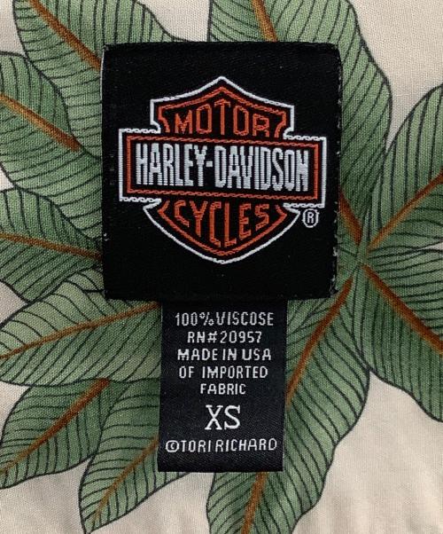 HARLEY-DAVIDSON（ハーレーダビッドソン）HARLEY-DAVIDSON (ハーレーダビッドソン) 柄シャツ グリーン×アイボリー サイズ:XSの古着・服飾アイテム