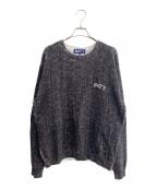 BoTTボット）の古着「Bamboo Camo Printed Sweater」｜ブラック×ブラウン