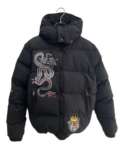 unknown（アンノウン）unknown (アンノーン) Ed Hardy (エド ハーディー) 中綿ジャケット ブラック サイズ:Ｍの古着・服飾アイテム
