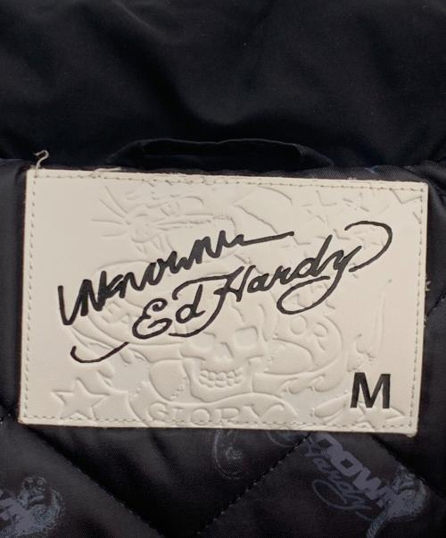 unknown（アンノウン）unknown (アンノーン) Ed Hardy (エド ハーディー) 中綿ジャケット ブラック サイズ:Ｍの古着・服飾アイテム