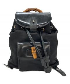 中古・古着通販】GUCCI (グッチ) バンブー スエード 巾着リュック