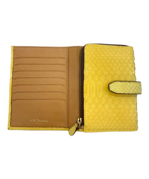 J&M DAVIDSON（ジェイ＆エム デヴィッドソン）J&M DAVIDSON (ジェイ＆エム デヴィッドソン) 2つ折り財布 イエローの古着・服飾アイテム