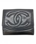 CHANELシャネル）の古着「2つ折り財布」｜ブラック