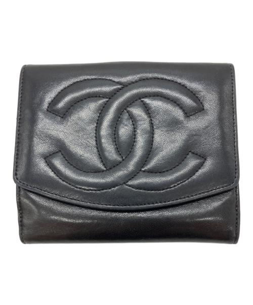 CHANEL（シャネル）CHANEL (シャネル) 2つ折り財布 ブラックの古着・服飾アイテム