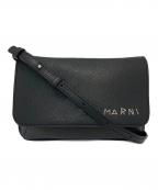 MARNIマルニ）の古着「レザーショルダーバッグ」｜ブラック