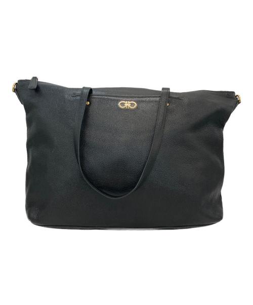 Salvatore Ferragamo（サルヴァトーレ フェラガモ）Salvatore Ferragamo (サルヴァトーレ フェラガモ) レザー2WAYバッグ ブラックの古着・服飾アイテム