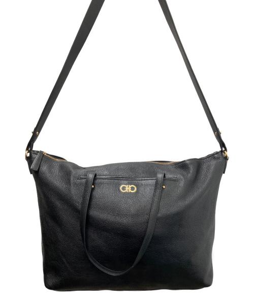 Salvatore Ferragamo（サルヴァトーレ フェラガモ）Salvatore Ferragamo (サルヴァトーレ フェラガモ) レザー2WAYバッグ ブラックの古着・服飾アイテム