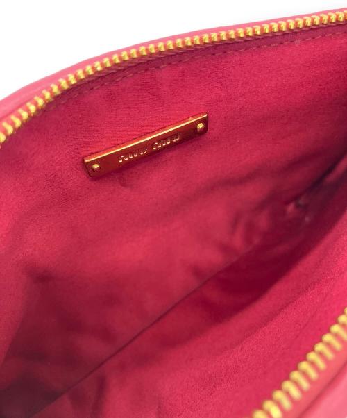 MIU MIU（ミュウミュウ）MIU MIU (ミュウミュウ) レザーポーチ ショッキングピンクの古着・服飾アイテム