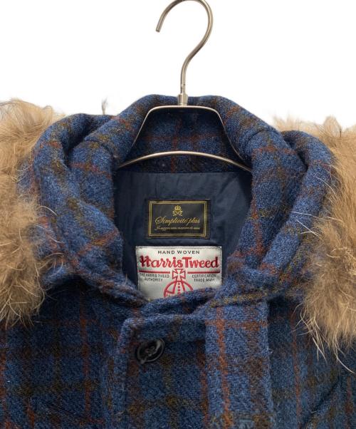 Harris Tweed（ハリスツイード）Harris Tweed (ハリスツイード) ダウンジャケット ブルー サイズ:38の古着・服飾アイテム