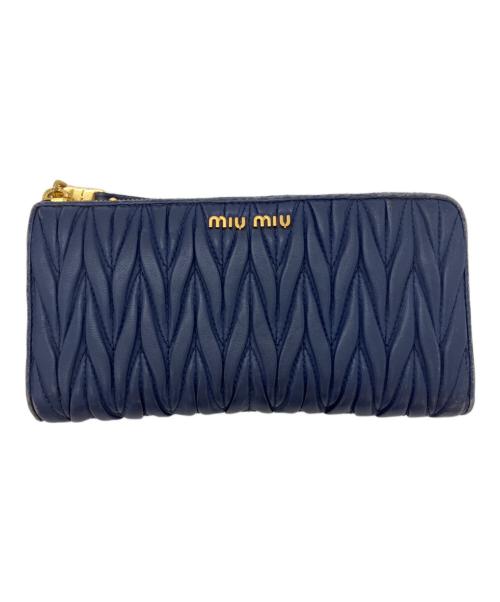 MIU MIU（ミュウミュウ）MIU MIU (ミュウミュウ) 長財布 ネイビーの古着・服飾アイテム
