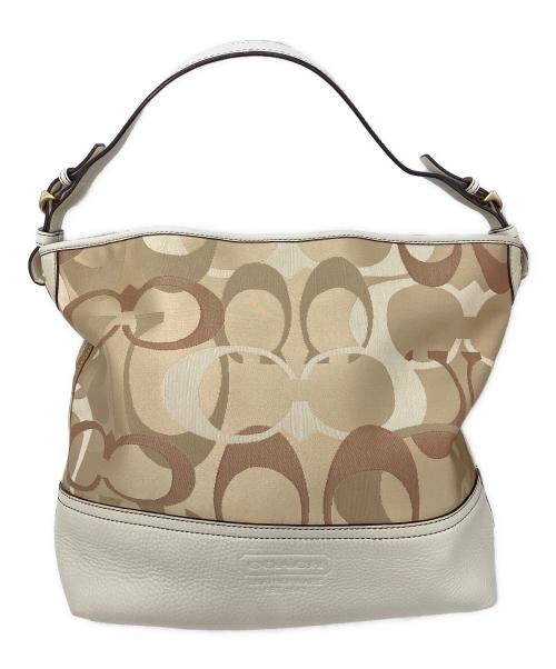 COACH（コーチ）COACH (コーチ) ショルダーバッグ ベージュ×アイボリーの古着・服飾アイテム
