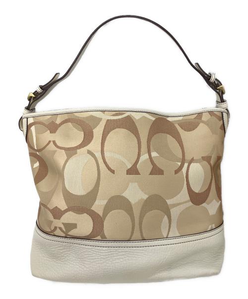 COACH（コーチ）COACH (コーチ) ショルダーバッグ ベージュ×アイボリーの古着・服飾アイテム